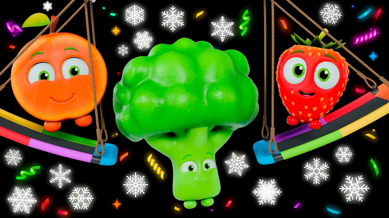 🛝🍉 Yes Yes Playground with Funky Fruits | Baby Sensory Dance Party & High Contrast Animation