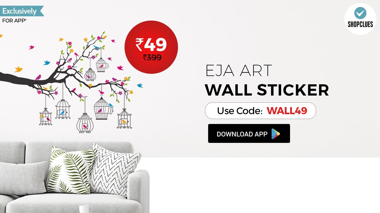 Wall Stickers At ₹49 Only | Use Code | WALL49| #Shopclues