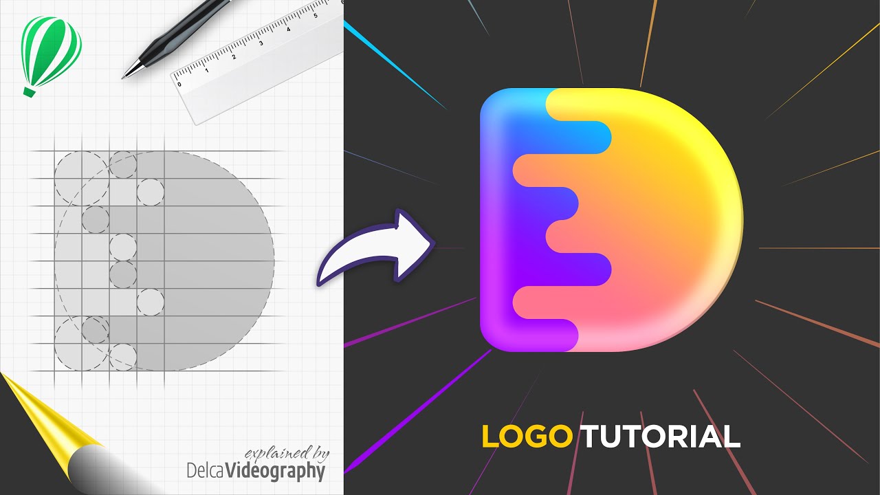 ✔✨ Aprende LA TÉCNICA CREATIVA para CREAR LOGOS GRATIS en CorelDRAW ▶ TUTORIAL | DelcaVideography