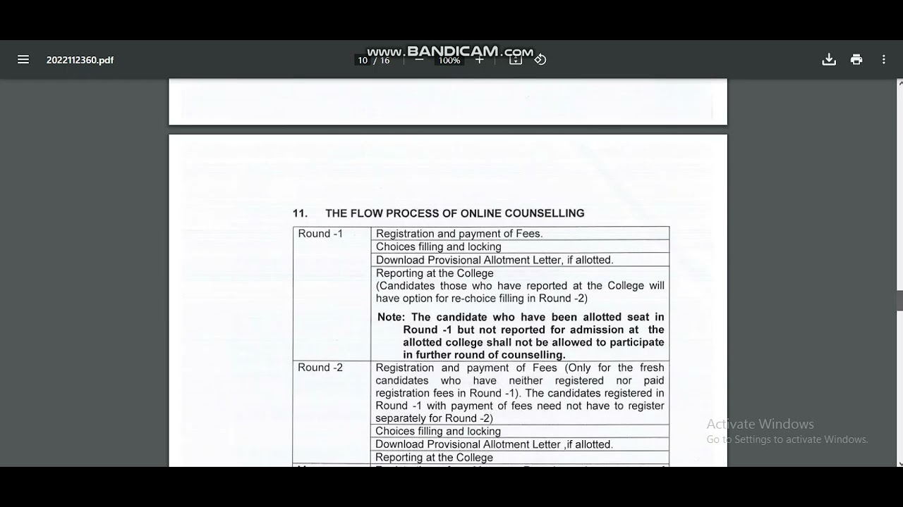 VETERINARY(VCI) COUNSELLING PROCEDURE 2022