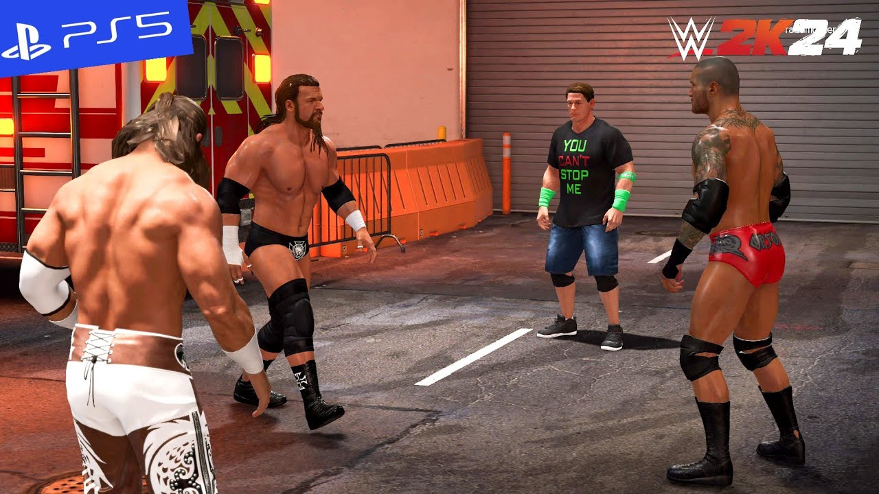 WWE 2K24 — Трипл Эйч против Джона Сины против Рэнди Ортона против Шона Майклза — Закулисная драка...