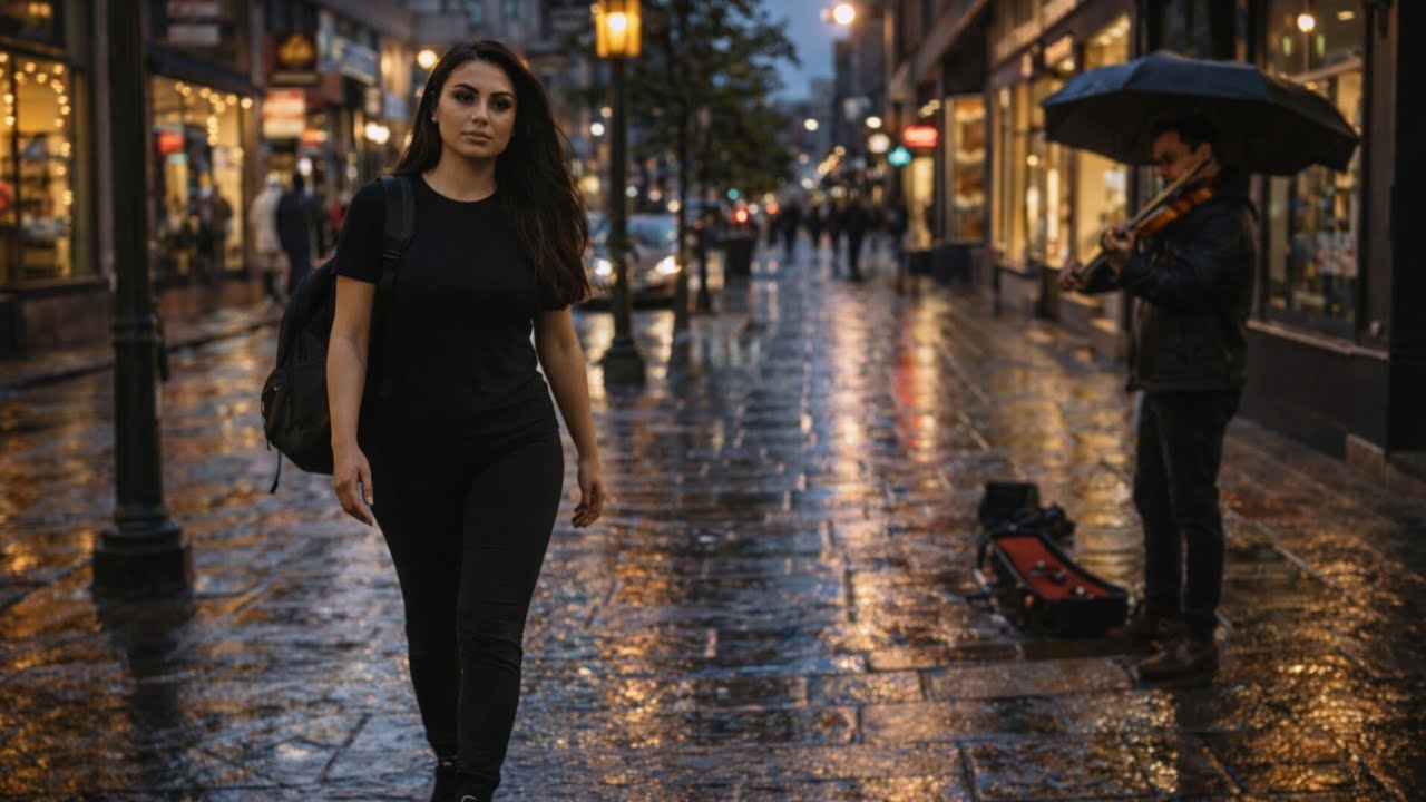 Walking in the Rain with Instrumental Violin