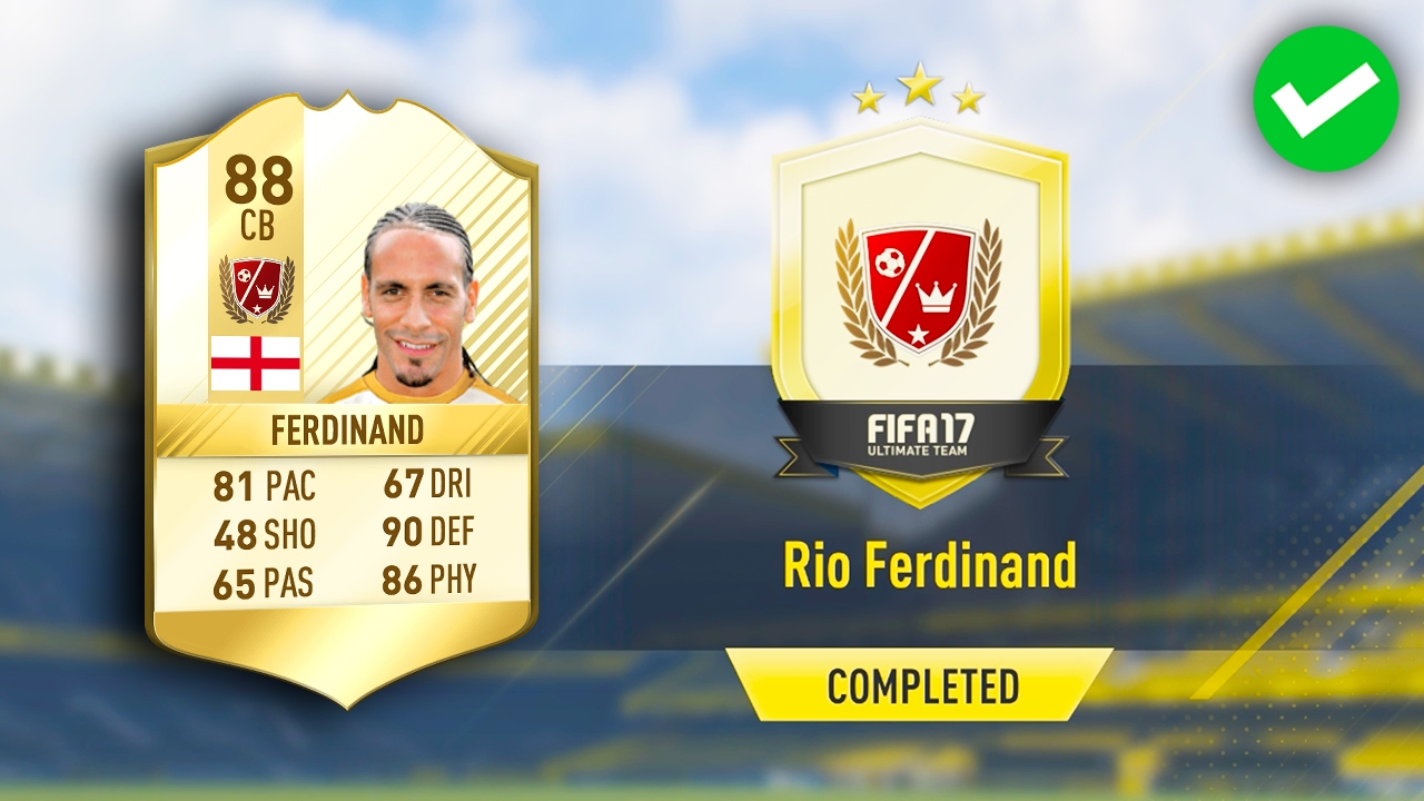 RIO FERDINAND SBC *NEW LOAN LEGEND* (COMPLETED/CHEAP) FIFA 17 ULTIMATE TEAM