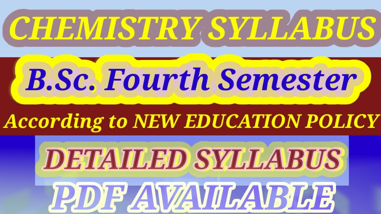BSc fourth semester chemistry syllabus download pdf |Chemistry syllabus for bsc 4th sem pdf download