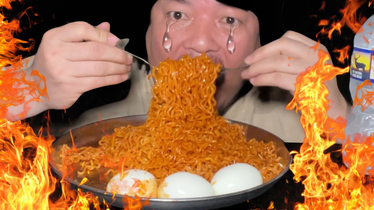 2PM SPICY 🌶️ 2X SPICY MIX NOODLE & BOILING EGGS #kabirmukbangvideo #mukbang #eatingshow #spicy 