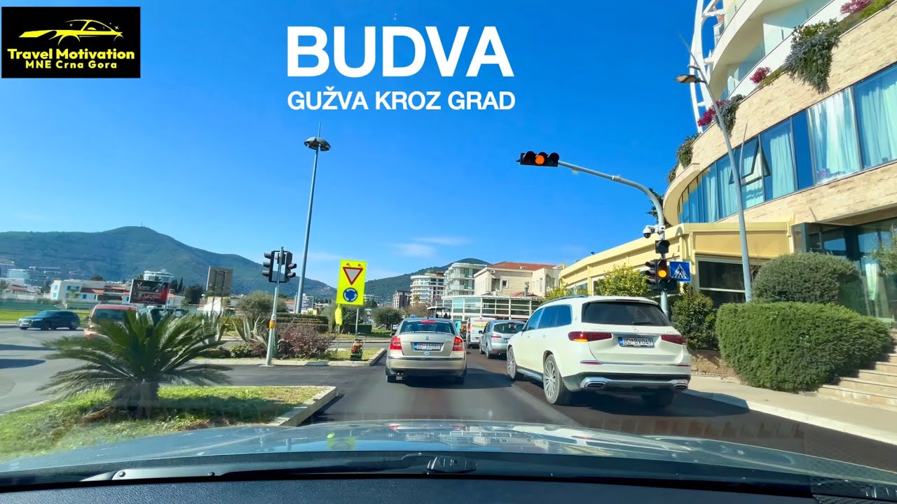 BUDVA gužva kroz grad u Februaru 2025 - BUDVA City [Driving Tour in 4K] MNE Crna Gora