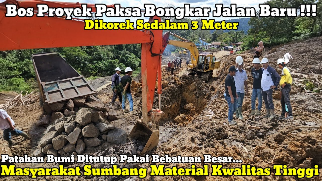 Masyarakat Sumbang Material || Bos Proyek Bongkar Jalan Baru Sedalam 3 Meter Di Batu Jomba