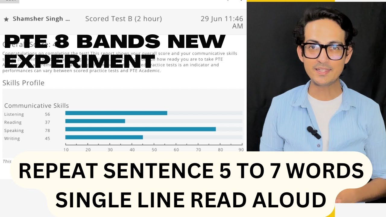 PTE REAL TEST EXPERIMENT || SINGLE LINE, REPEAT SENTENCE HACK | SPEAKING TRICKS