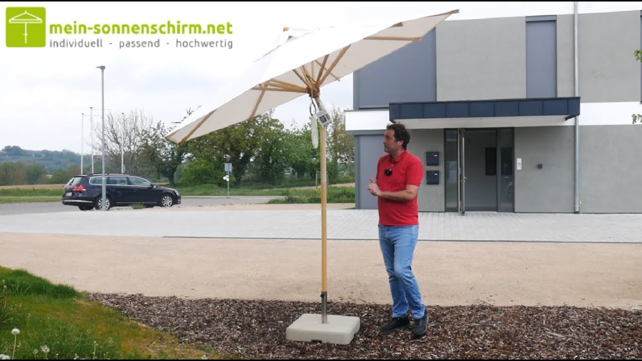 Einer der besten Holz-Sonnenschirme: Weishäupl Klassiker