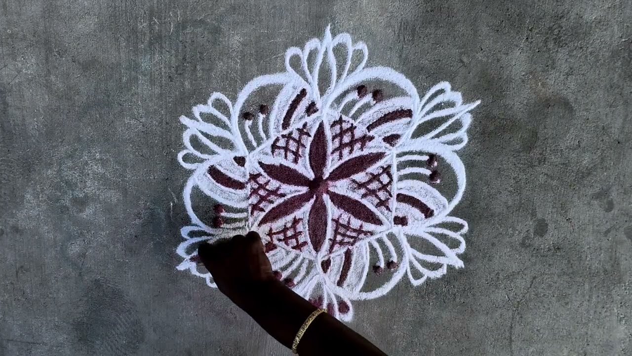 காவி படி கோலம் | kavi padi kolam | daily kolam | simple and easy rangoli | muggulu | Rovi Rangoli |