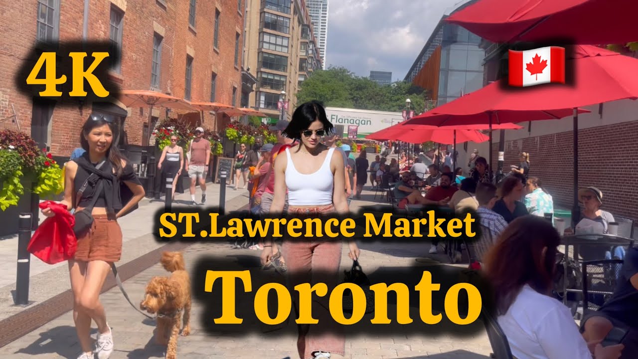 Canada Toronto Downtown ST.Lawrence Market 4K🇨🇦 Sunday Walking Tour