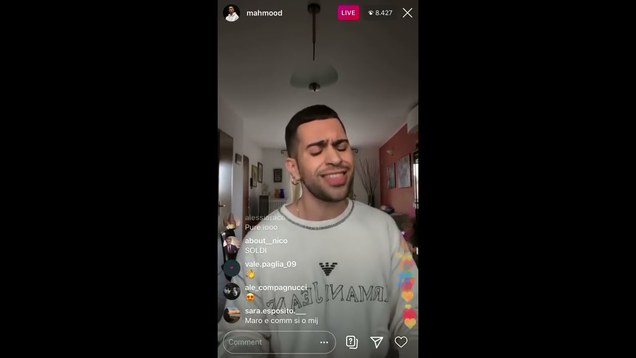 Mahmood - Rapide Instagram live 12/3/20
