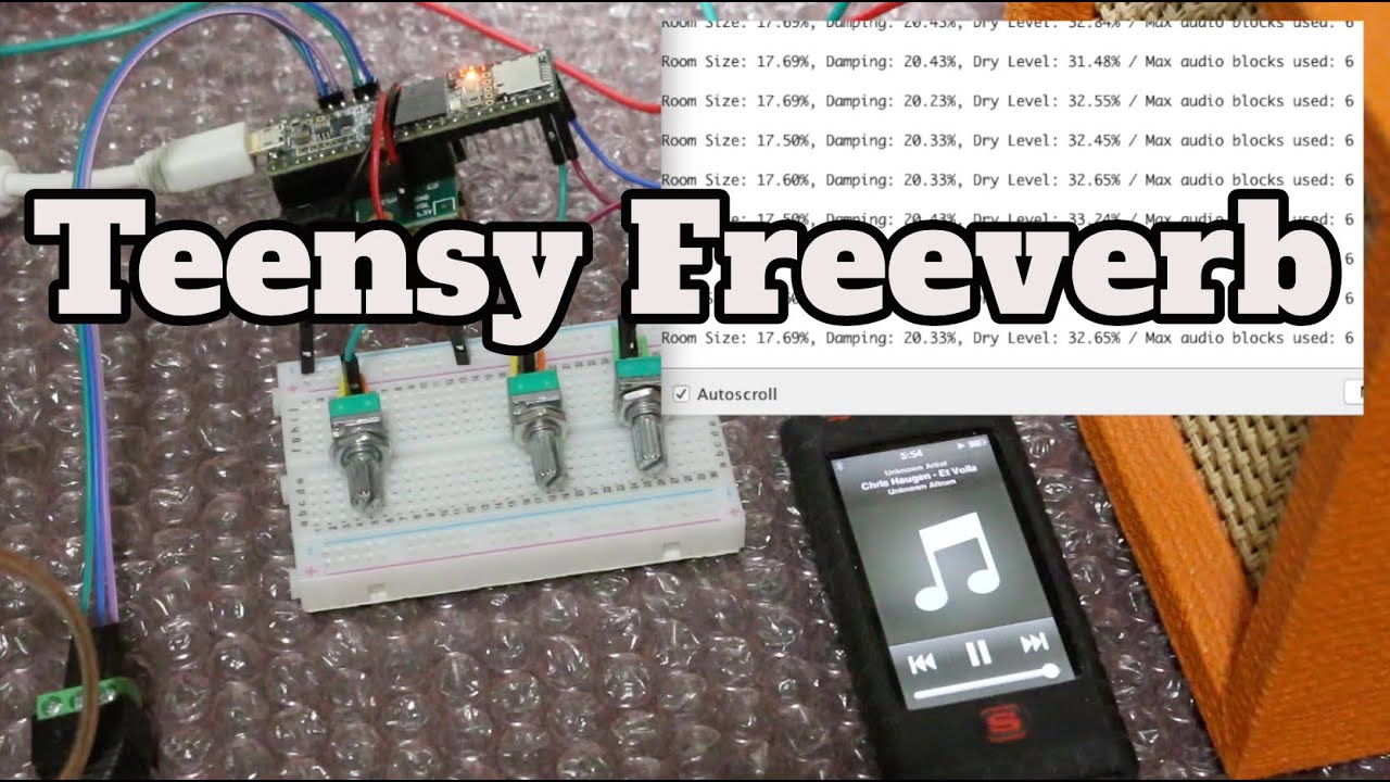 Teensy Freeverb Reverb Effect