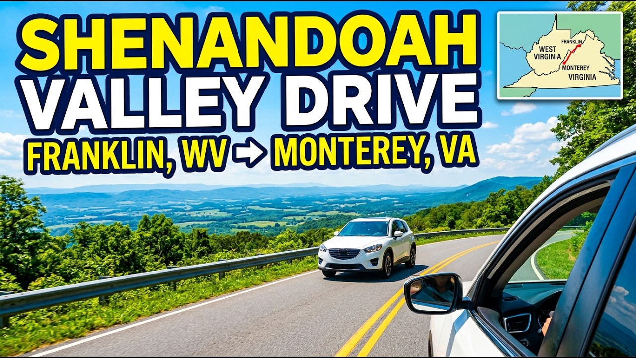 Driving in The Shenandoah Valley from Franklin, West Virginia to Monterey, Virginia