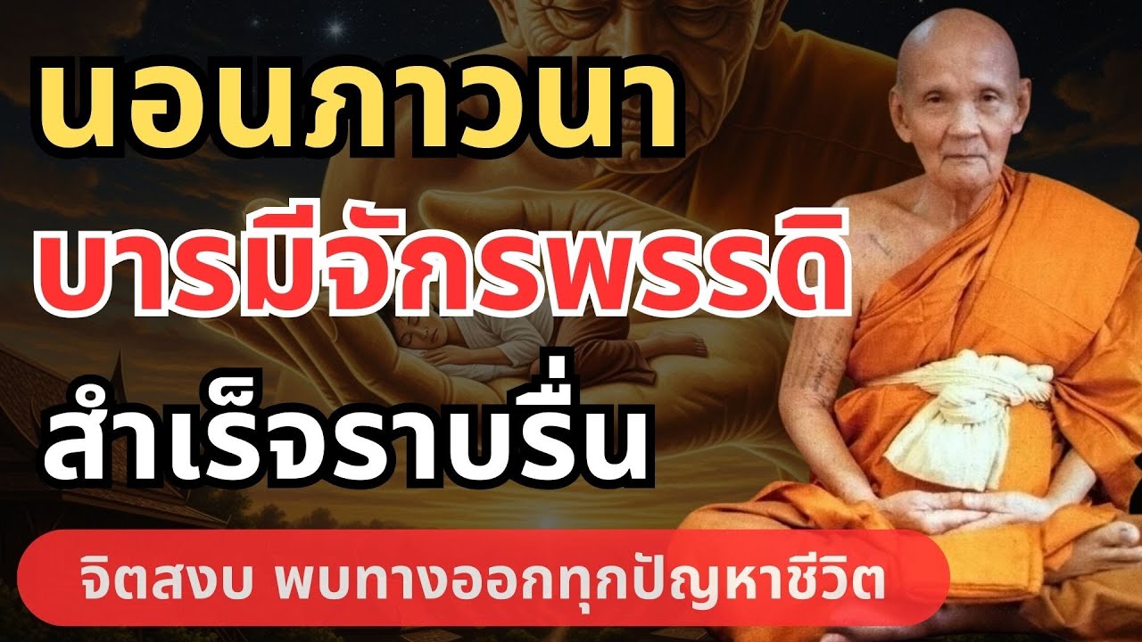 นอนภาวนา บารมีจักรพรรดิ สำเร็จราบรื่น จิตสงบ พบทางออกทุกปัญหาชีวิต #หลวงปู่ดู่ #ธรรมะก่อนนอน