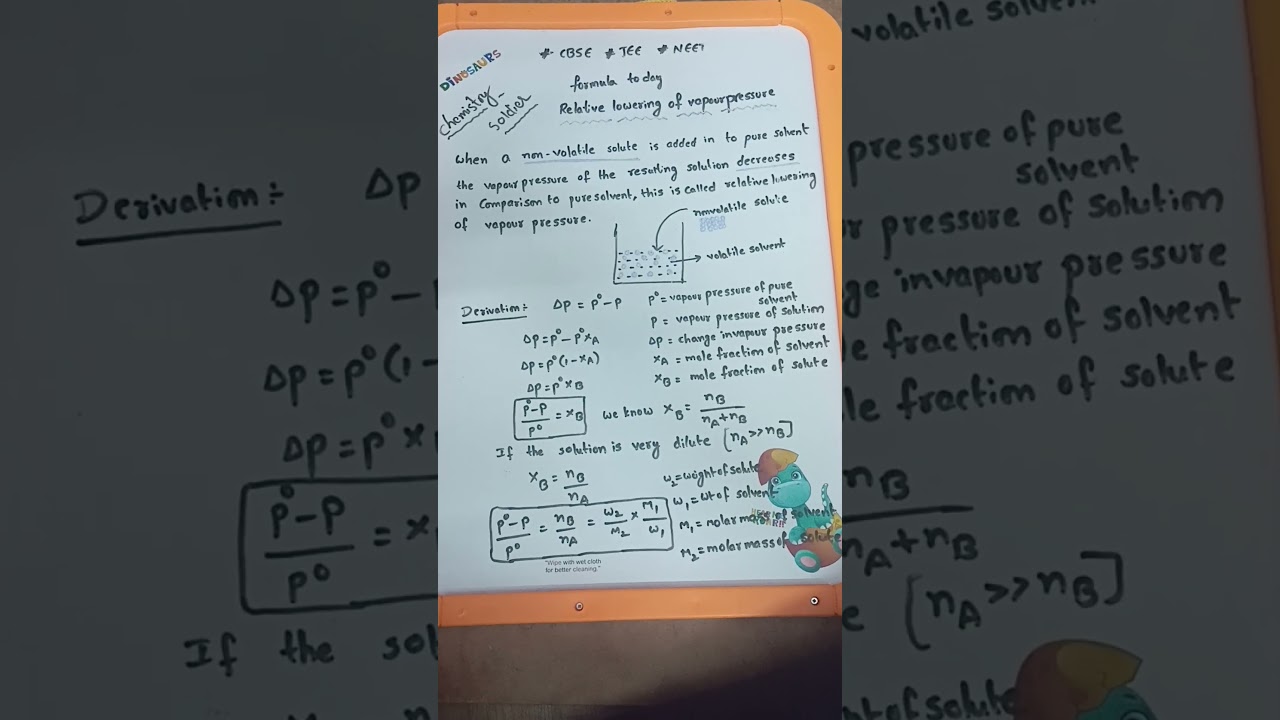 relative lowering of vapour pressure #shorts # trending #shorts viral