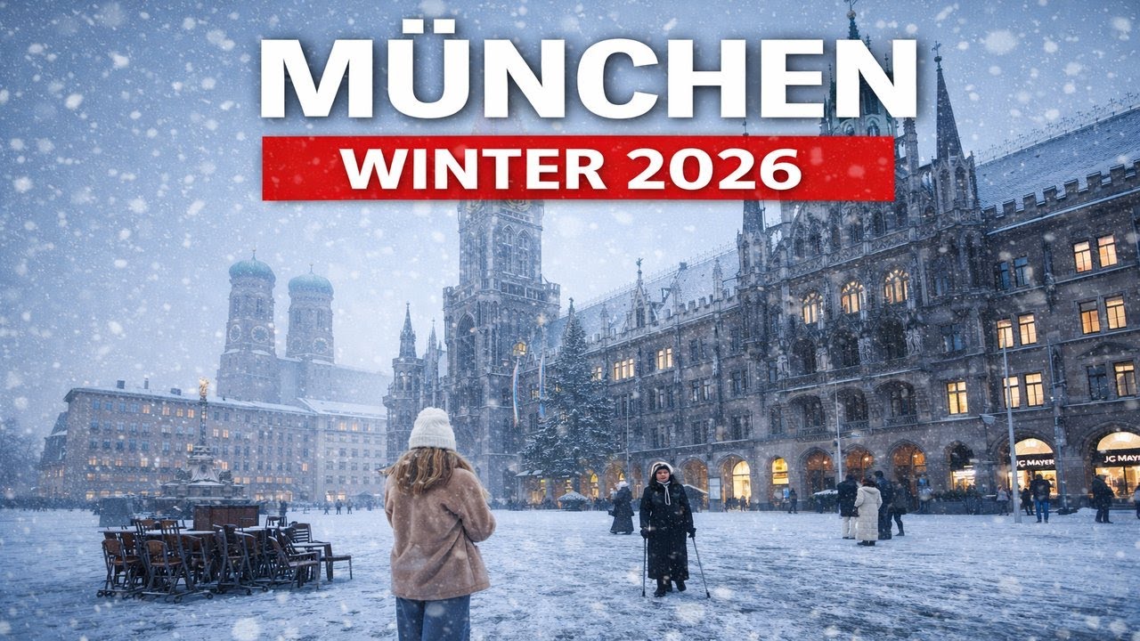 MUNICH Walking Through Heavy Snow 2026 - Magical Winter Evening