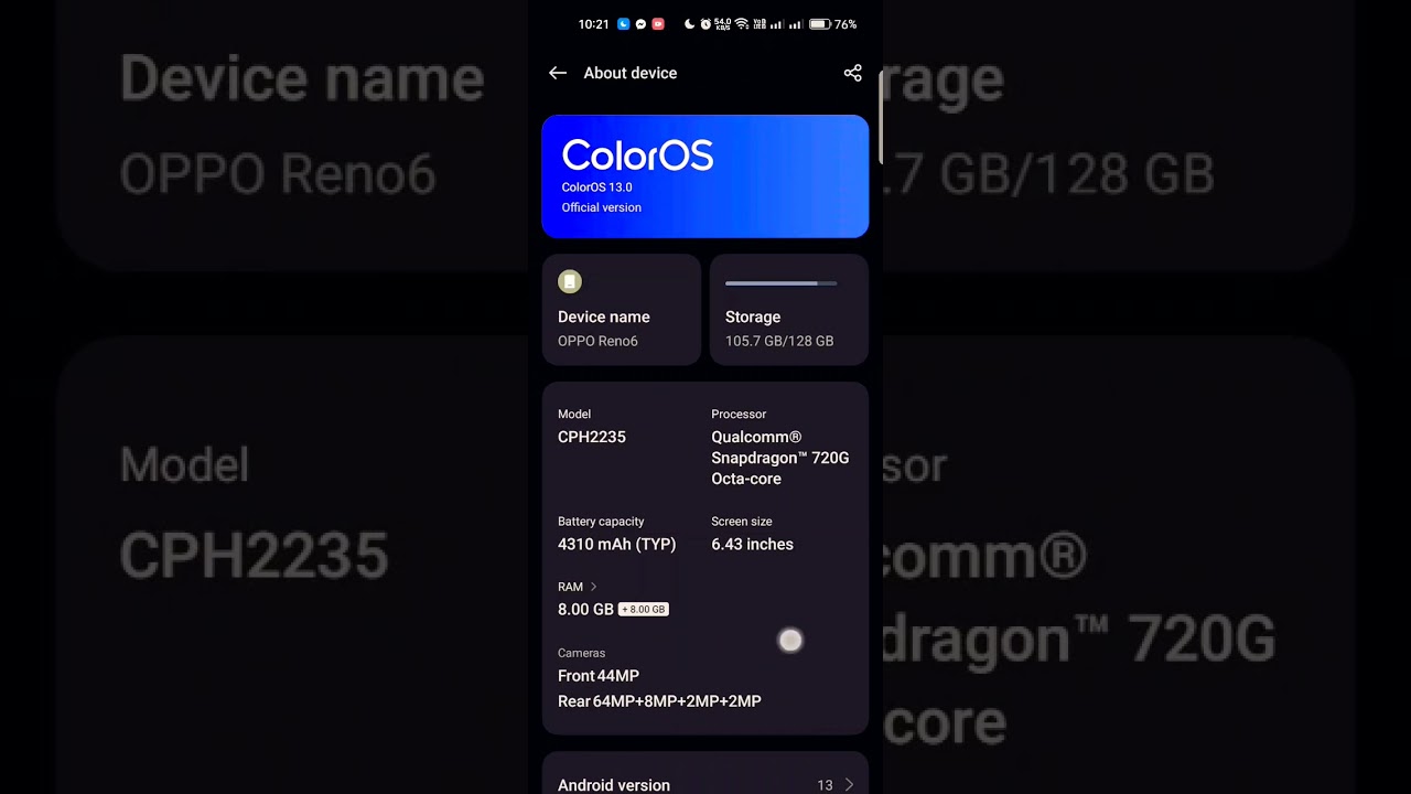 How to enable Developer option in OPPO Reno6 4g.