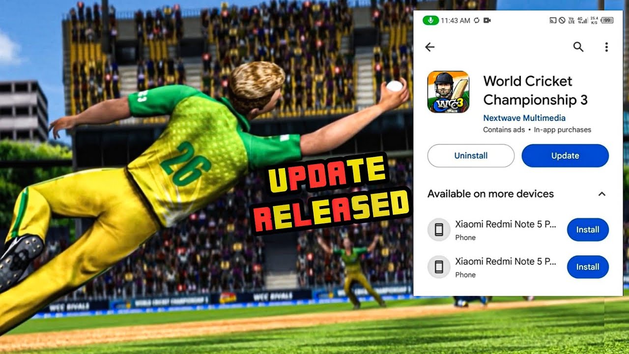 WCC3 new update released||innovative difficulty system,new highlights, gameplay and stadium enhance