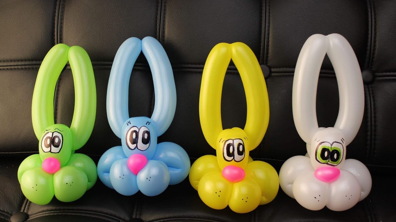 3 balloon bunny rabbit step by step instructions and real time