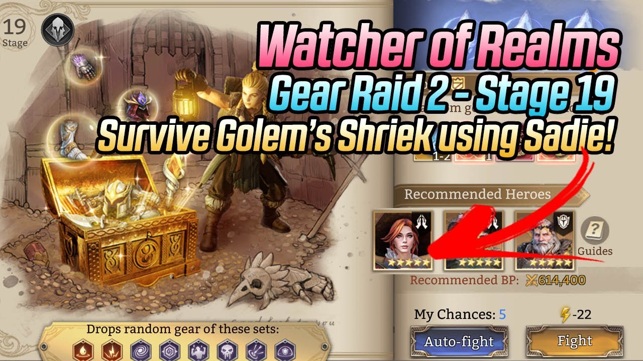 How to clear Gear Raid 2 Stage 19 with Sadie | Watcher of Realms Guide