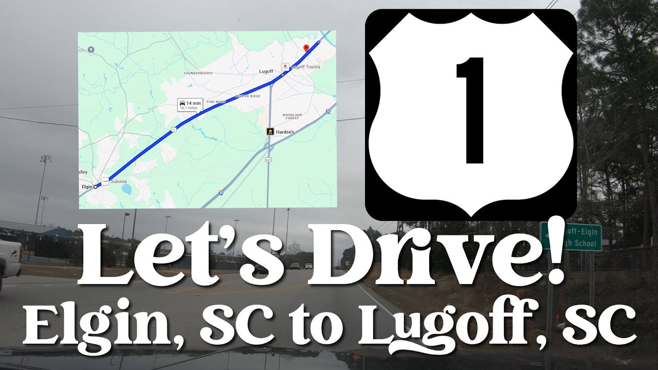 Let's Drive! 10-Mile Drive US-1 North | Elgin, SC to Lugoff, SC |  Road Trip Tour of South Carolina