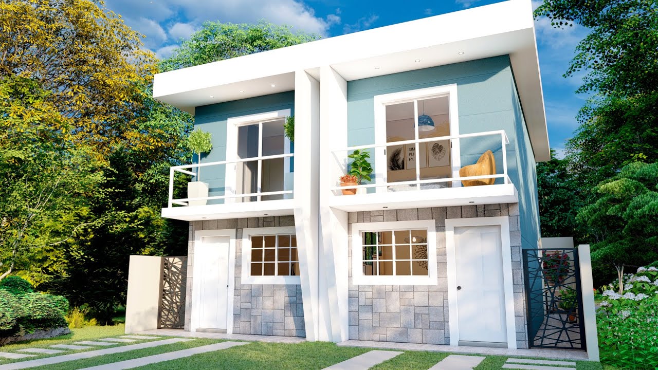 Casa de 4x9 metros con 2 habitaciones | Planos de casas angostas