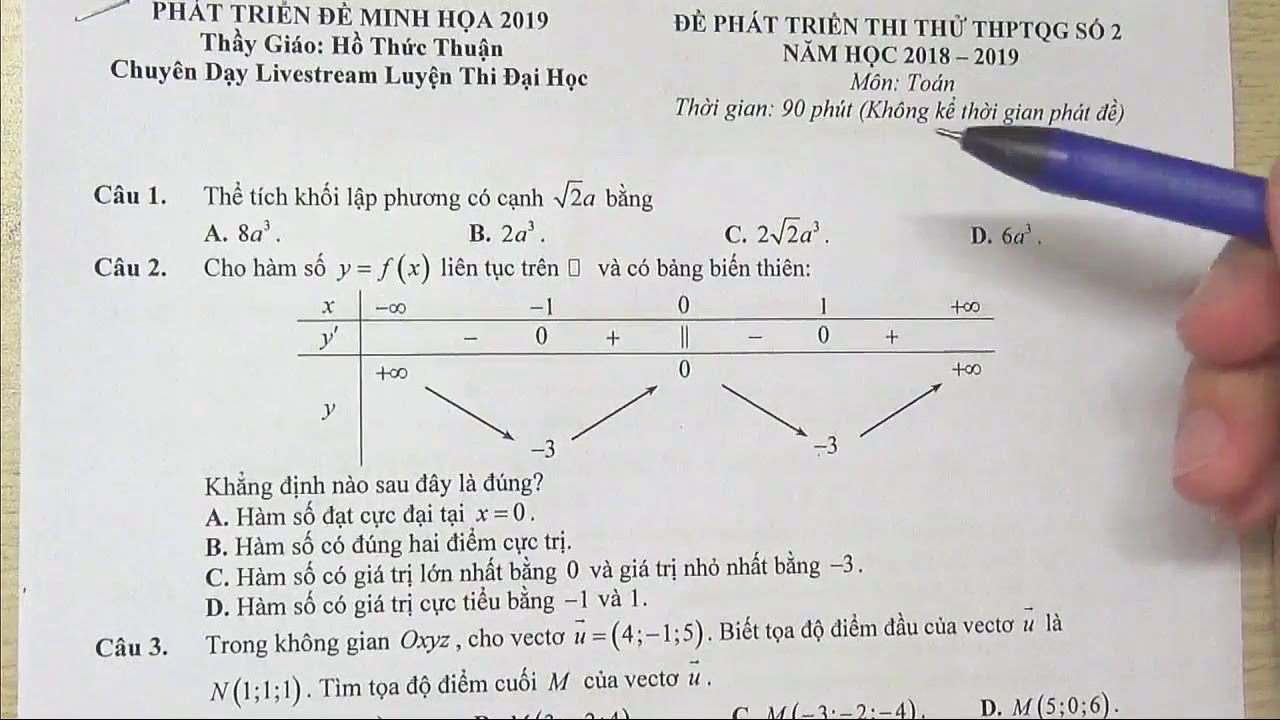 [LIVE]-SIÊU PHẨM PHÁT TRIỂN ĐỀ MINH HỌA 2019-ĐỀ SỐ 2