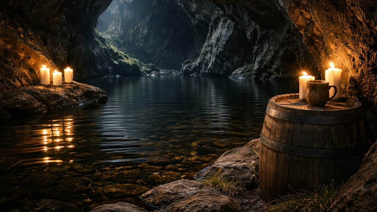 🎶💧❄️ Relaxing Nordic Music | Hidden Cave Pond (1 Hour)