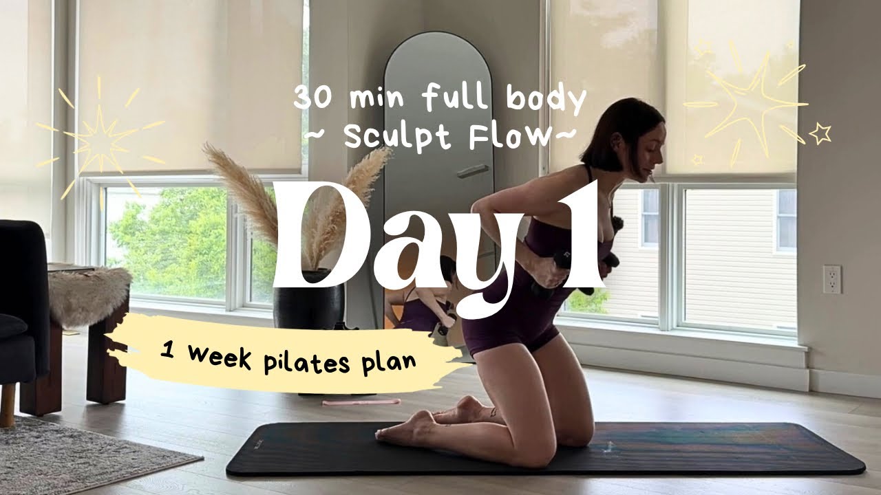 DAY 1 – 1 Week Pilates Inspired Plan | 30 Min Full Body Flow | Verbal Guidance