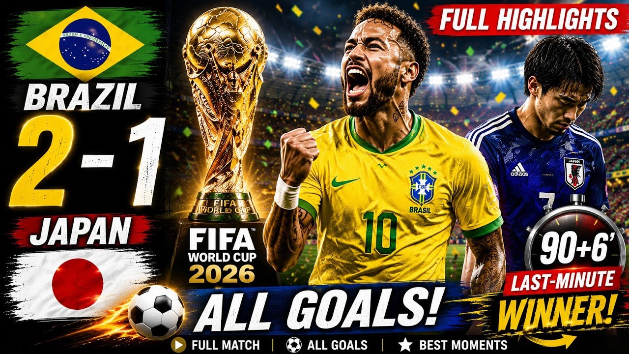 Brazil 2-1 Japan | Dramatic 90+6' Winning Goal | FIFA World Cup 2026 Highlights