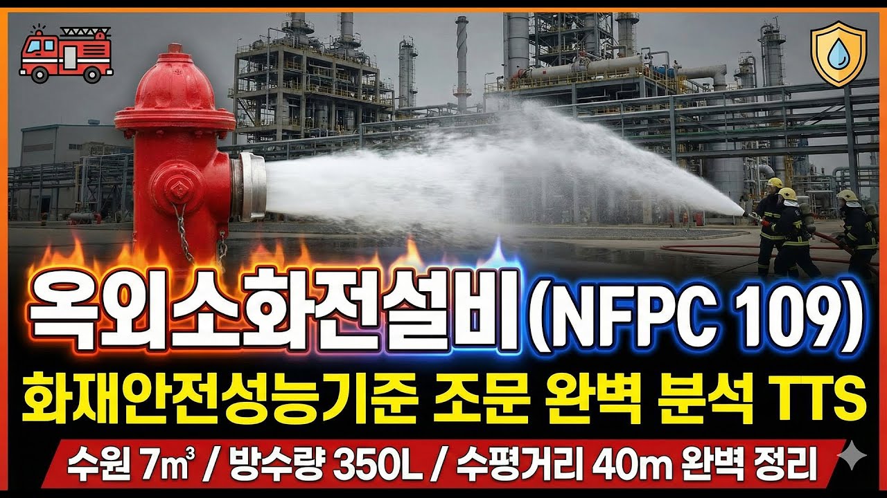 [NFPC 109] 옥외소화전설비 전 조문 완벽 낭독🎧 | 옥내소화전이랑 헷갈리면 무조건 틀립니다 🚨 | 소방시설관리사·주택관리사·소방설비기사 공통 필수 암기