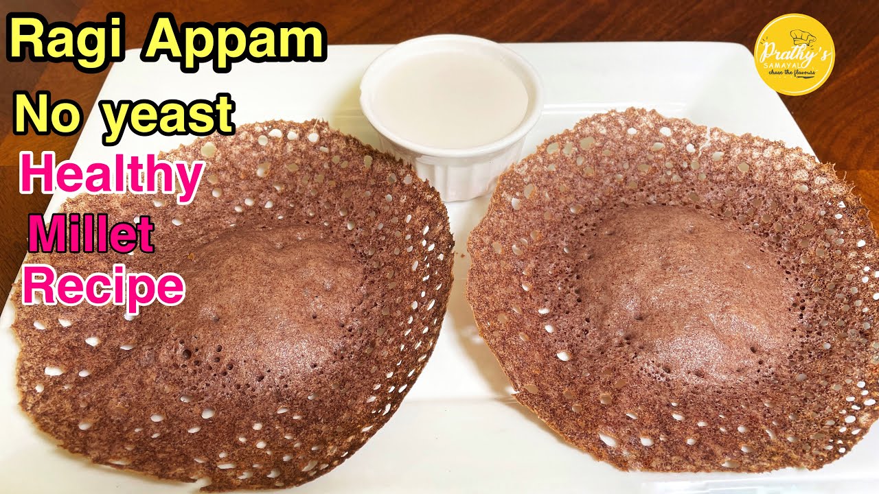 Ragi appam recipe in tamil/ no yeast healthy breakfast- appam/Finger Millet Appam recipes