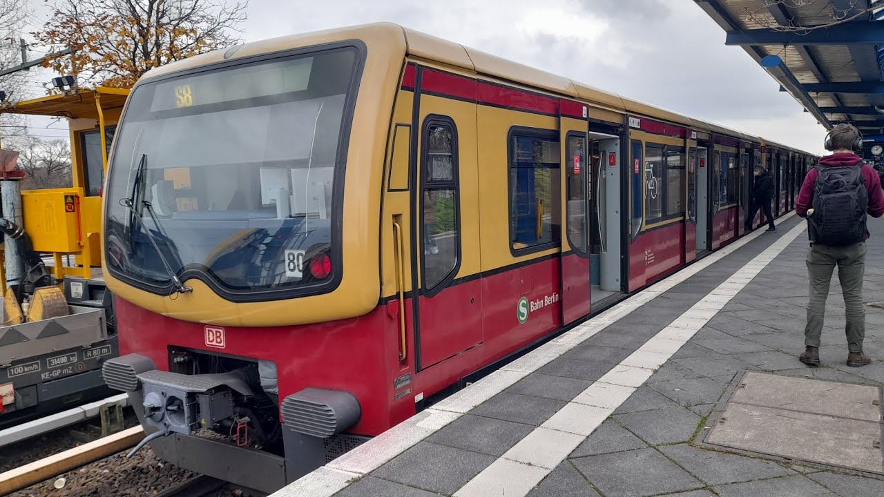 S-Bahn Berlin Mitfahrt im Pendelzug der S8 Treptower Park Baumschulenweg in der BR 481