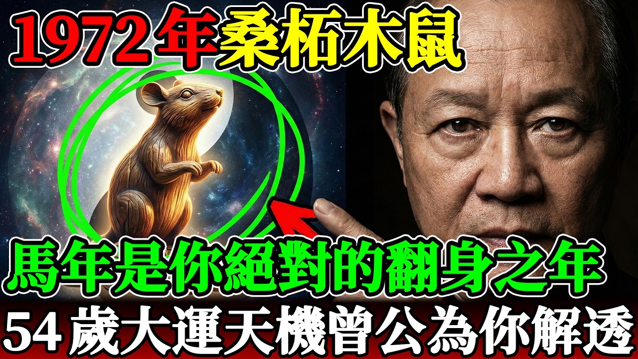 1972年桑柘木鼠，2026是你絕對的翻身之年！54歲大運天機，曾公為你解透！#曾仕強 #易經 #生肖鼠#曾仕強 #曾仕強教授 #易經 #易經智慧 #1972年 #生肖鼠 #桑柘木命 #2026運勢