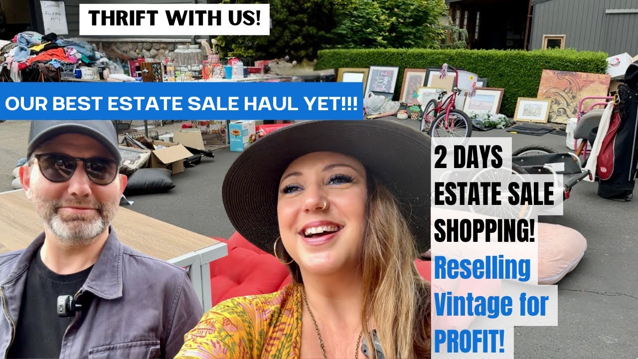 THE BEST LUCK WE'VE HAD ALL YEAR! Thrift With Us! 2 Days Estate Sale Shopping For Vintage To Resell!