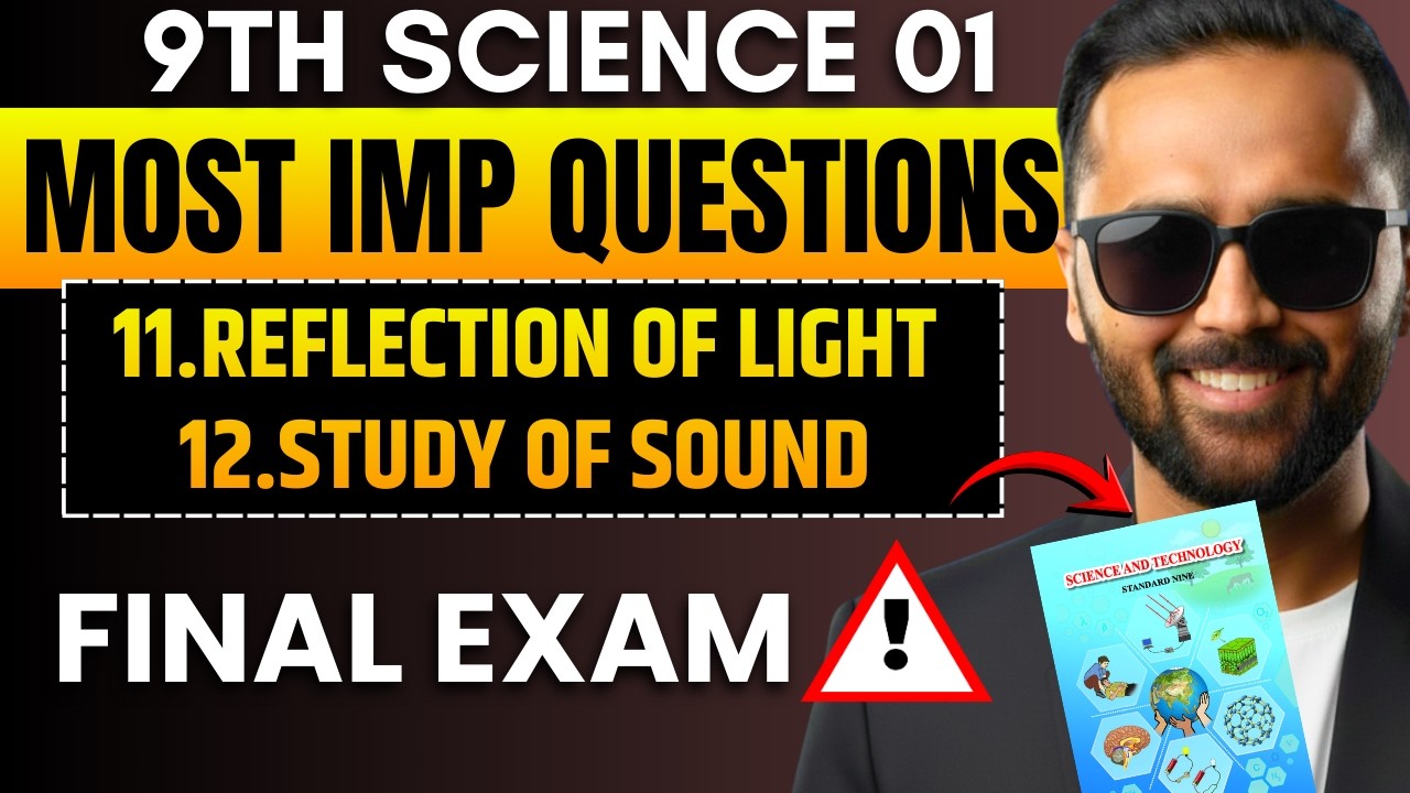 9th Science 1| Most Important Questions For Final Exam | 11.Reflection of Light & 12.Study of Sound