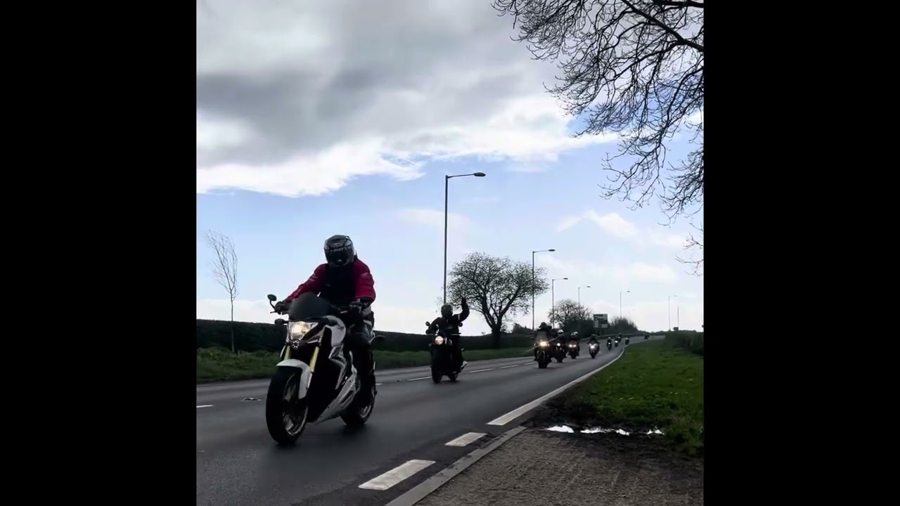 Charity ride in memory of Dave Myers seen leaving Beverley