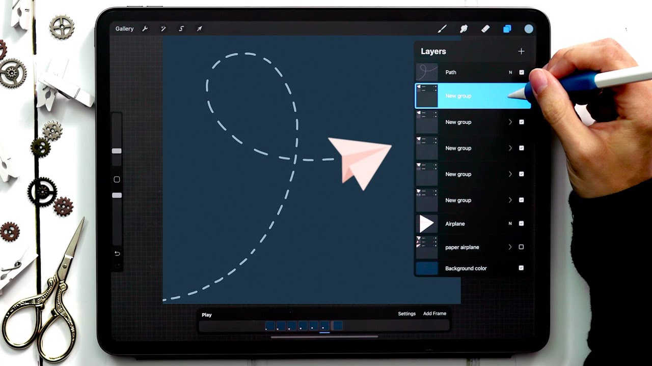 Easy Paper Airplane Animation in Procreate