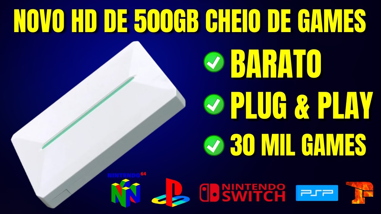Novo HD Barato de 500GB da JMaChen Cheio de Jogos de PC e Emuladores