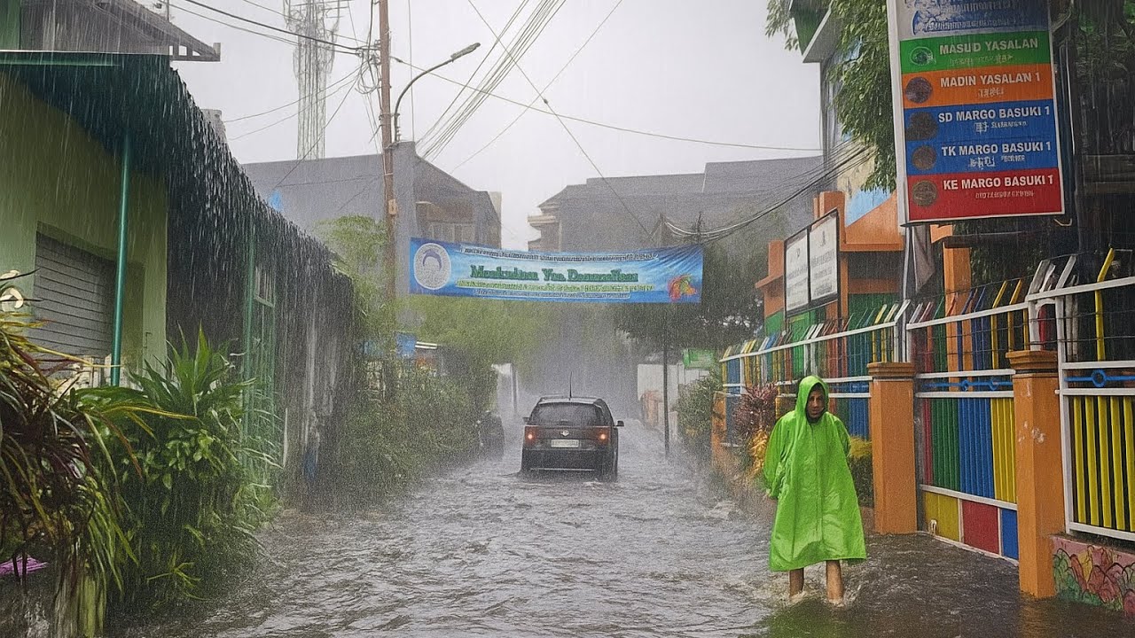 ( FEW ADS ) Sleepiest Village Rain: Heavy Downpour for Deep Relaxation - ASMR Rain Sounds.