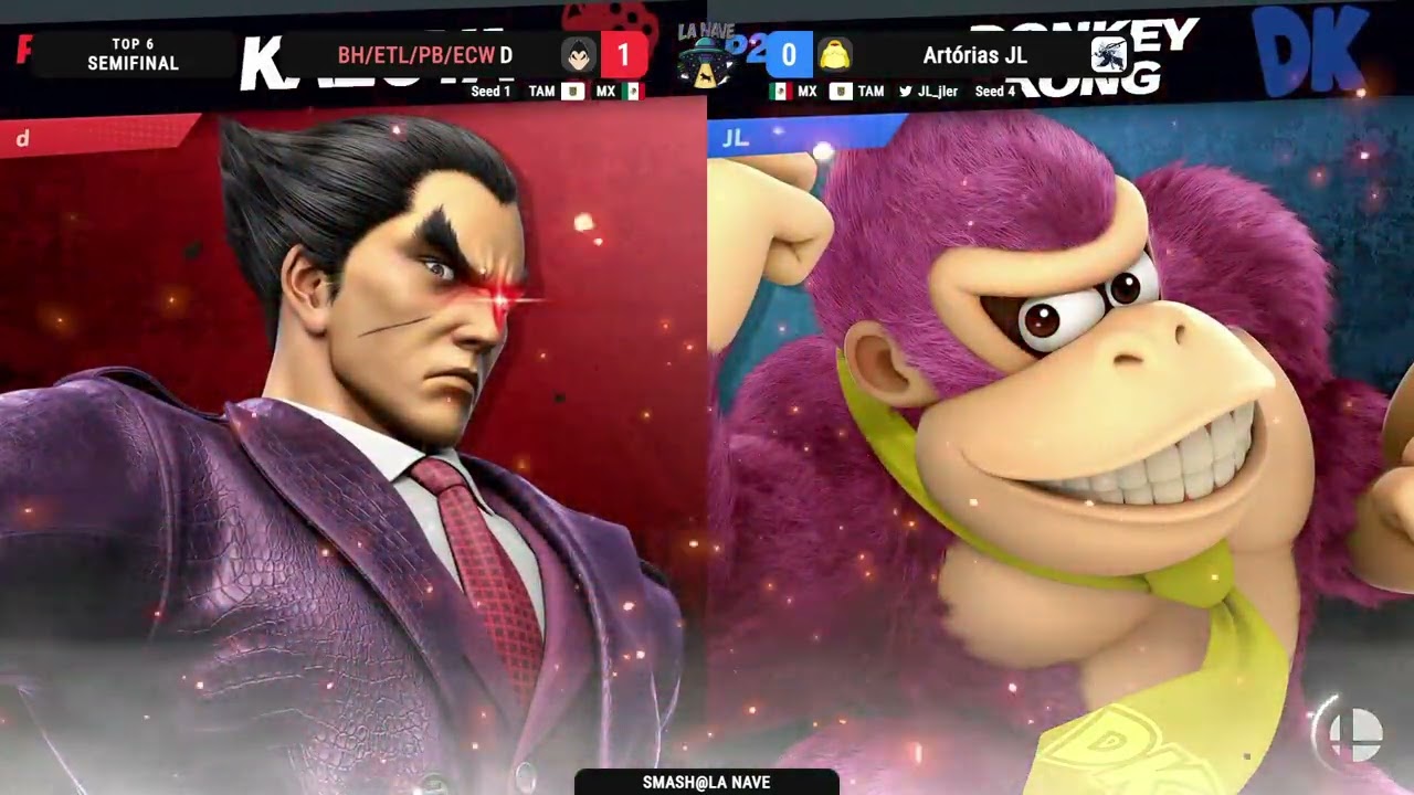 Smash@La Nave - Winners Semis - BH D(Kazuya) vs Artorias JL(Toon Link, Donkey Kong)