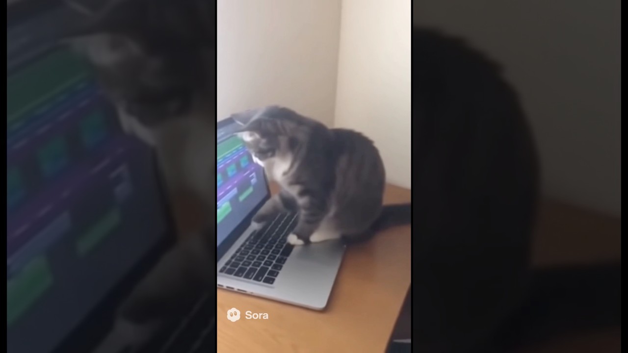 My cat hangs around me too much. #musicproducer #sora #cats