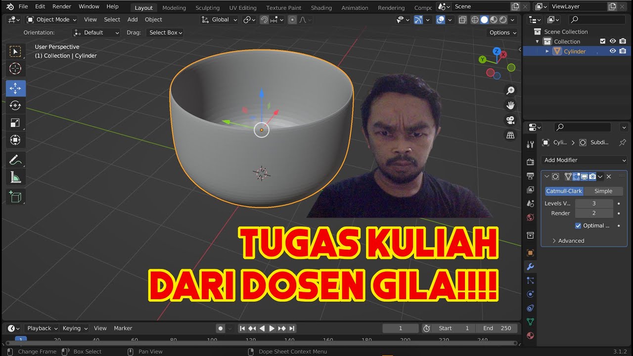 Membuat Mangkok - 3D Blender