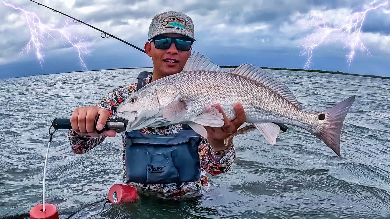 Wade Fishing a CRAZY Storm!