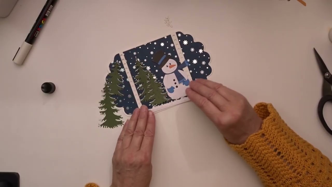 Winter kaart met # paperpad van action # snijmallen craftlab