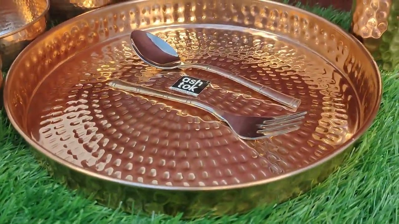 Buy Traditional Copper Dinner Set | Copper Thali Set | Copper Plates and Bowls at Wholesale Price