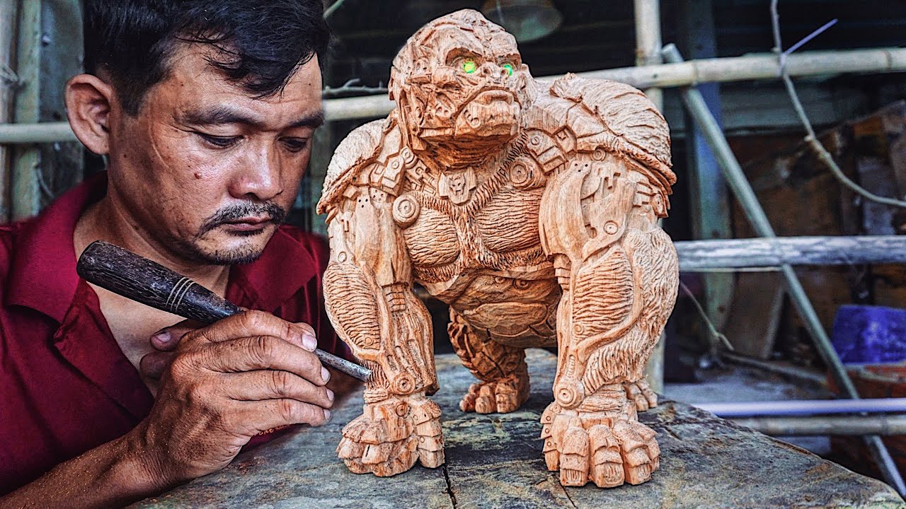 Transformers: Rise of the Beasts - 20 days of Wood Carving - Optimus Primal