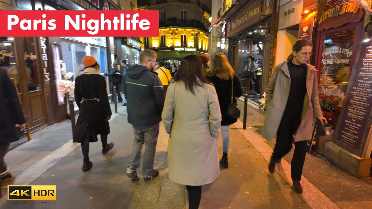 Paris Nightlife Saint-Michel & Latin Quarter (4K HDR)