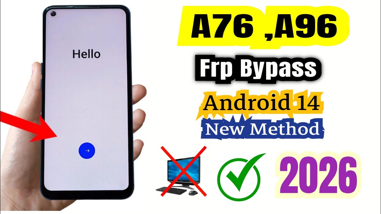 Oppo A76 ,A96( Cph2375) Frp Bypass Android 14 // No Share Option “ 100% Working Method 2026 